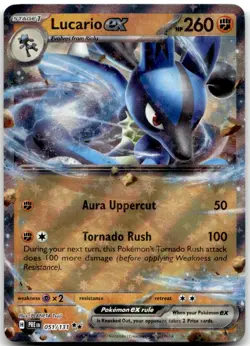 Lucario ex 051/131 Holo Double Rare Prismatic Evolutions Pokemon Near Mint - Image 1