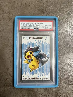 PSA 8 Pikachu Charizard X Poncho Pokemon Japanese Business Card Promo - Image 1