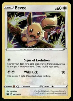 Pokemon Cards Eevee SWSH118 Holo Sword & Shield Promo Holo Promo NM - Image 1