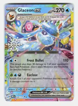 Glaceon ex (Holiday Calendar) 026/131 Holo Double Rare Prismatic Evolutions NM - Image 1