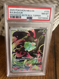 2025 Pokemon MEG EN #133 Bulbasaur PSA 8 NM-MT - Image 1