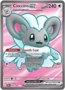 Pokemon TCG Cinccino Ex 105/86 Chaos Rising Full Art Ultra Rare - Image 1