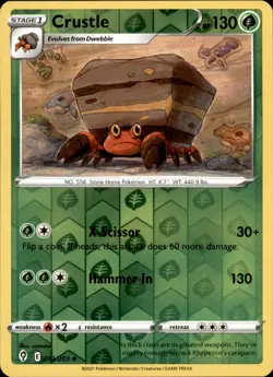 Crustle 012/203 Reverse Holo Pokemon Evolving Skies Uncommon NM - Image 1