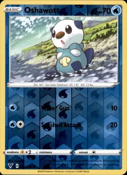 Oshawott 033/185 Reverse Holo Pokemon Vivid Voltage Common NM - Image 1