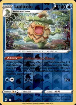 Ludicolo 034/203 Reverse Holo Pokemon Evolving Skies Rare NM - Image 1