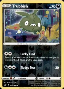 Trubbish 110/185 Reverse Holo Pokemon Vivid Voltage Common NM - Image 1