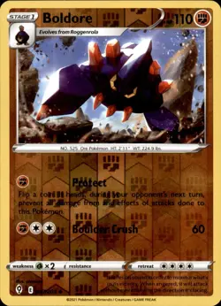 Boldore 087/203 Reverse Holo Pokemon Evolving Skies Uncommon NM - Image 1