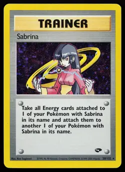 Sabrina 20/132 Unlimited Holo Rare Gym Challenge Pokemon Card - Image 1