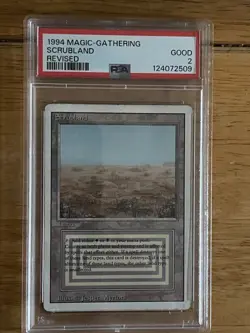 MTG Scrubland Revised Edition Regular Good Condition (Grade 2) - Image 1