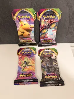 Pokemon TCG - Vivid Voltage Sleeved Booster Pack Art Bundle (Set Of 4) Sealed - Image 1