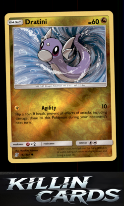 Reverse Holofoil Dratini (147) 147/236 Pokemon Common SM - Unified Minds Card NM - Image 1