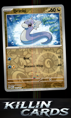 Reverse Holofoil Dratini 147/165 Pokemon Common SV: Scarlet & Violet 151 Card NM - Image 1