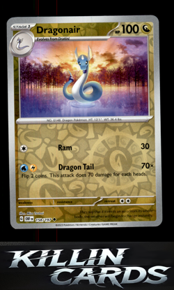 Reverse Holofoil Dragonair 158/197 Pokemon Uncommon SV03: Obsidian Flames Card N - Image 1