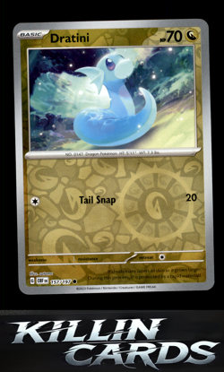 Reverse Holofoil Dratini 157/197 Pokemon Common SV03: Obsidian Flames Card NM - Image 1