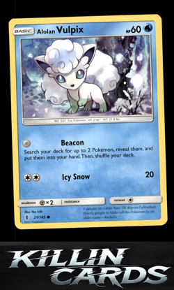 Alolan Vulpix 21/145 Pokemon Common SM - Guardians Rising Card NM - Image 1