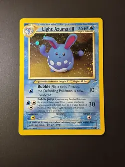 Wizards Pokemon TCG Light Azumarill 13/105 Neo Destiny Holo Rare HP80 English - Image 1