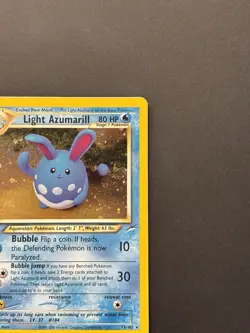 Wizards Pokemon TCG Light Azumarill 13/105 Neo Destiny Holo Rare HP80 English - Image 3