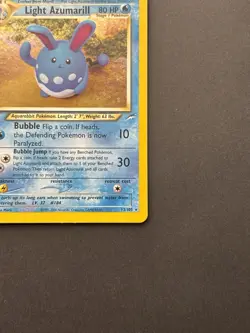 Wizards Pokemon TCG Light Azumarill 13/105 Neo Destiny Holo Rare HP80 English - Image 4