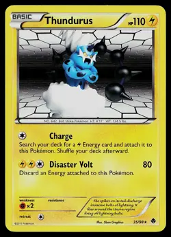 Pokemon Card - Thundurus Emerging Powers 35/98 Holo Rare - Image 1