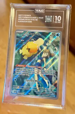 2025 Pokemon Misty's Psyduck 193/182 SV10 Destined Rivals Holo TAG 10 GEM MINT - Image 2