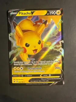 2020 Pokemon SWSH Vivid Voltage Pikachu V 43/185 Full art illustration rare 002 - Image 1