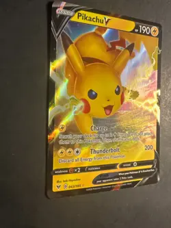 2020 Pokemon SWSH Vivid Voltage Pikachu V 43/185 Full art illustration rare 002 - Image 2