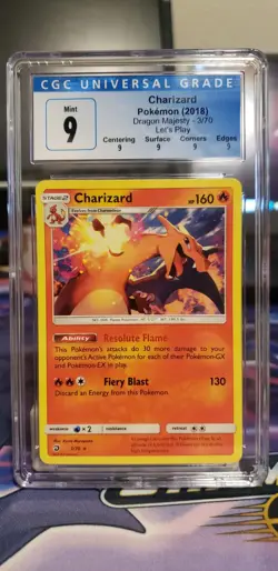 CGC 9 MINT Charizard NON-HOLO Let's Play Eevee! 3/70 Pokemon 2018 - Image 1