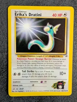 Erika's Dratini 42/132 Uncommon Gym Heroes Pokemon Moderately Played - Image 1