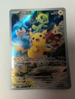 Pokemon Pikachu 027 Adventuring Together Promo Holo Full Art Sv Scarlet Violet - Image 1