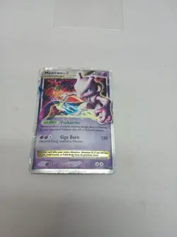 Mewtwo LV.X DP28 Black Star Promo Diamond and Pearl Pokemon Tcg Card DAMAGED - Image 1