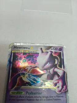 Mewtwo LV.X DP28 Black Star Promo Diamond and Pearl Pokemon Tcg Card DAMAGED - Image 2