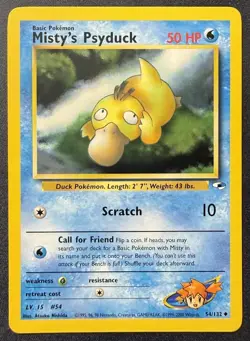 Pokemon TCG Misty's Psyduck 54/132 Gym Heroes Set Unlimited Uncommon Vintage - Image 1