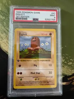 PSA 9 Diglett - 1999 Pokemon Game 1st Edition #47 Mint - Image 2