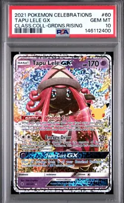 2021 POKEMON CELEBRATIONS 25TH ANNIVERSARY TAPU LELE GX RISING 60/145 PSA 10 - Image 1
