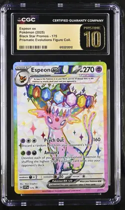 CGC Pristine 10 Espeon Ex Pokemon Prismatic Evolutions Figure BSP #175 - Image 1