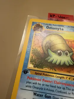 Wizards Pokemon TCG Fossil 1st Ed Omanyte Tentacool Horsea EN HP lot (3) - Image 3