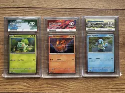 Pokemon 151 Bulbasaur, Charmander, Squirtle Ace 10 Sequential - Image 1
