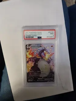 2021 Pokemon SWSH FA/Charizard VMAX Shining Fates #SV107 PSA Mint 9 - Image 1