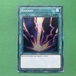 Yugioh Raigeki TN19-EN010 Secret Rare - LIMITED EDITION HP DMG - Image 1