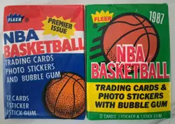 1986 & 1987 Fleer Basketball Wax Packs! Lot of 2 - Image 1