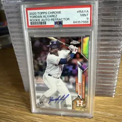 2020 Topps Chrome Refractor Yordan Alvarez Astros RC Rookie AUTO 288/499 PSA 9 - Image 2