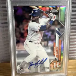2020 Topps Chrome Refractor Yordan Alvarez Astros RC Rookie AUTO 288/499 PSA 9 - Image 3