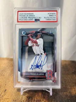2025 Bowman Chrome Prospects Franklin Arias 1st Auto #CPAFA PSA 9 - Image 1