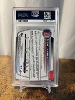 2025 Bowman Chrome Prospects Franklin Arias 1st Auto #CPAFA PSA 9 - Image 2