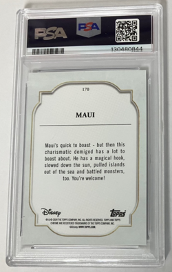 2024 Topps Chrome Disney Dark Blue Lava Refractor Card 58/75 Maui #170 PSA 8 - Image 4