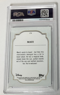 2024 Topps Chrome Disney Dark Blue Lava Refractor Card 58/75 Maui #170 PSA 8 - Image 5