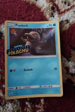 Vintage 2019 Pokemon Card Detective Pikachu Series Psyduck Rare - Image 1