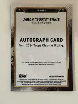 2024 TOPPS CHROME JARON “BOOTS” ENNIS AUTOGRAPH 2/5 CARD! - Image 2