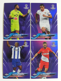 2017 Topps Chrome UCL UEFA Champions League 4x Purple Refractor Cards #/250 - Image 1