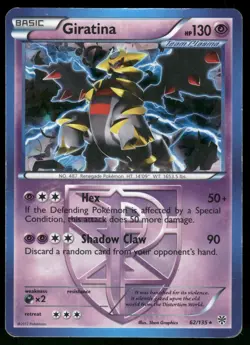 Giratina (BW Plasma Storm) 62/135 Cracked Ice Holo Rare Deck Excl Pokemon MP - Image 1